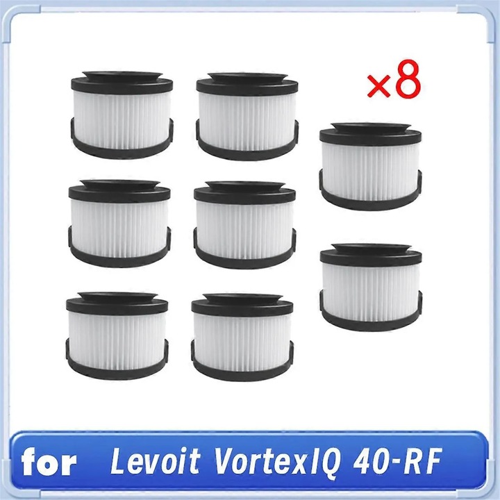 Levoit VortexIQ 40-RF előszűrő/szűrő, robotporszívóval kompatibilis, műanyag, könnyen cserélhető, fehér/fekete, 8 darab