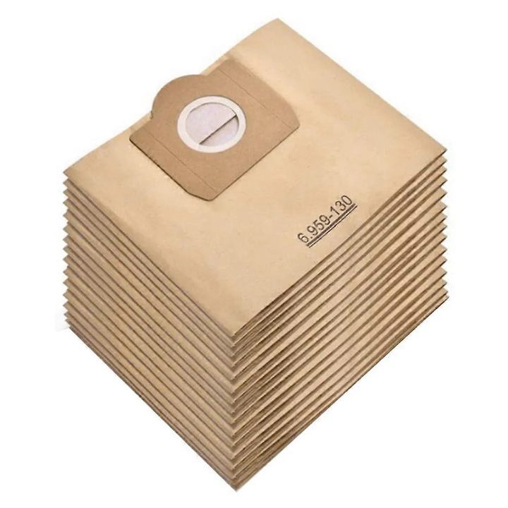 Set 16 saci de aspirator, compatibil Karcher 6.959-130.0, hartie, alb, universal
