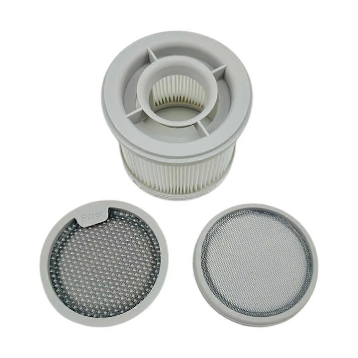 Set filtre aspirator pentru Dreame P10/P10 Pro/Z10 Station/U10/U20, HEPA + 2 filtre spuma, lavabil si reutilizabil, gri, 3 bucati