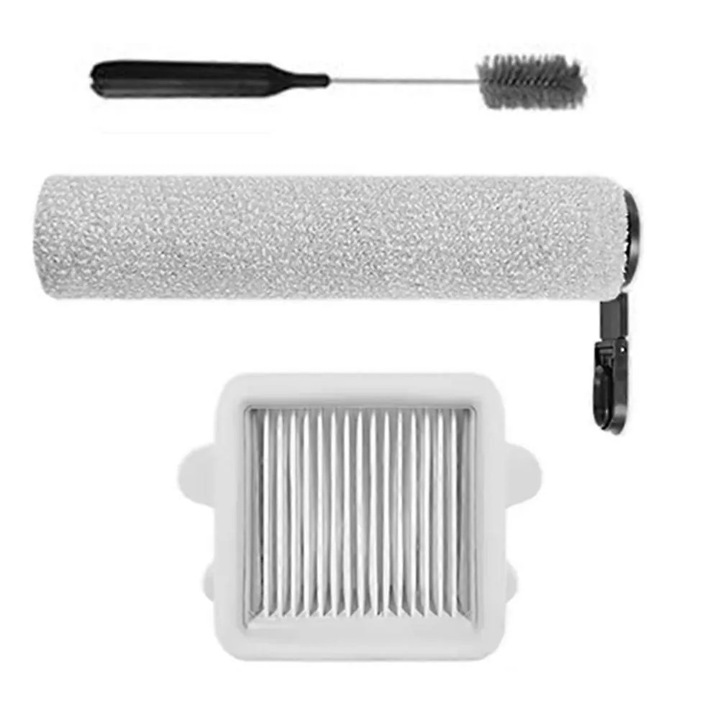 Kit de inlocuire pentru Roborock F25 / F25 ACE, perie rulanta durabila, filtru HEPA, perie de curatare, alb/gri, 3 bucati