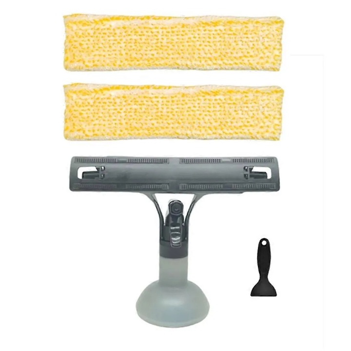 Set accesorii curatare geamuri compatibil Karcher WV1/WV2 5.633-176.0, pulverizator ergonomic, 2 lavete microfibra, racleta/spaclu, Multicolor, 1 set