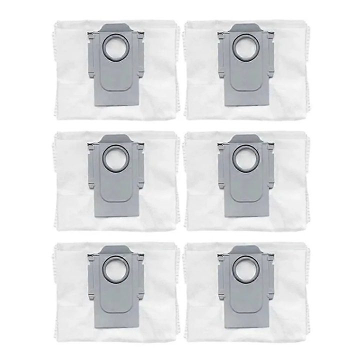 6 darabos készlet, porzsákok robotporszívóhoz, kompatibilis Roborock S8+/S8 Pro Ultra/S7 MaxV Ultra/Q5/Q5+/Q7+/Q7 Max+, nem szőtt anyagból, tartós, könnyen cserélhető, Fehér