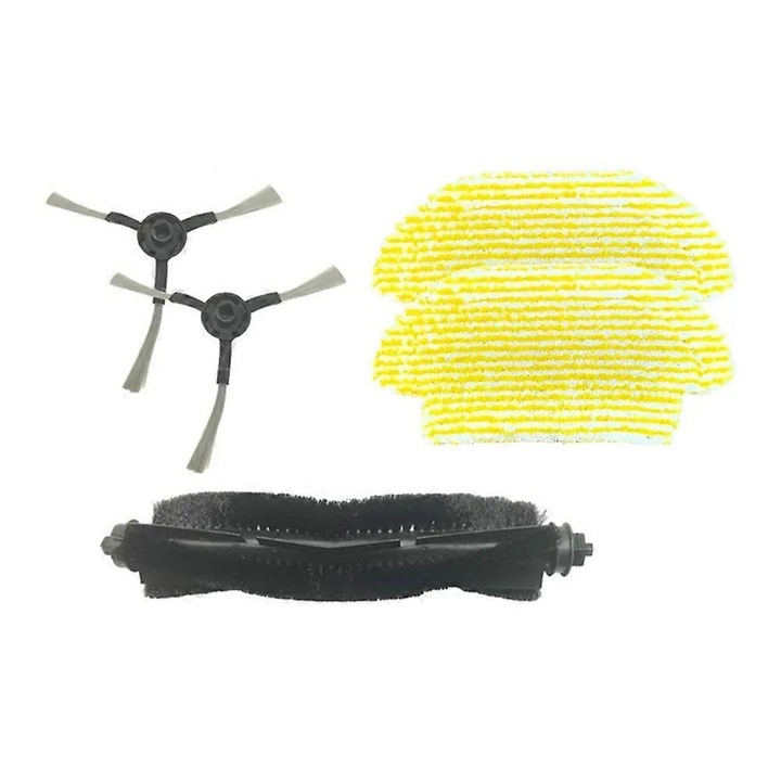 Set accesorii aspirator robot, perie principala, perii laterale, lavete, plastic, multicolor