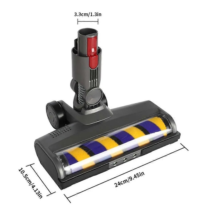Cap perie electrica pentru aspirator Airbot 4.0, perie rotativa pentru covoare si podea, din plastic durabil, Multicolor, 1 buc