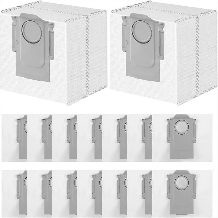 Porzsákok robotporszívóhoz, porzsákok kompatibilisek S8 Pro Ultra/S8+/S7 Max Ultra/S7 MaxV Ultra/Q5+/Q5 Pro+/Q8 Max+ modellekkel, 2,5 L kapacitás, hatékony 99,9%-os szűrés 0,3 µm-es részecskékre, nem szőtt anyagból, fehér, 16 darab