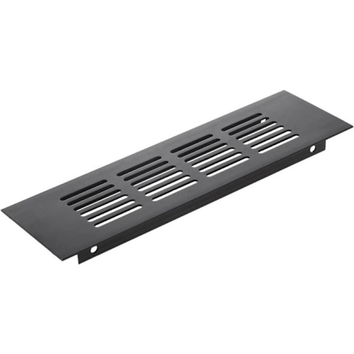 Вентилационна решетка за цокъл 200x60mm алуминий черен