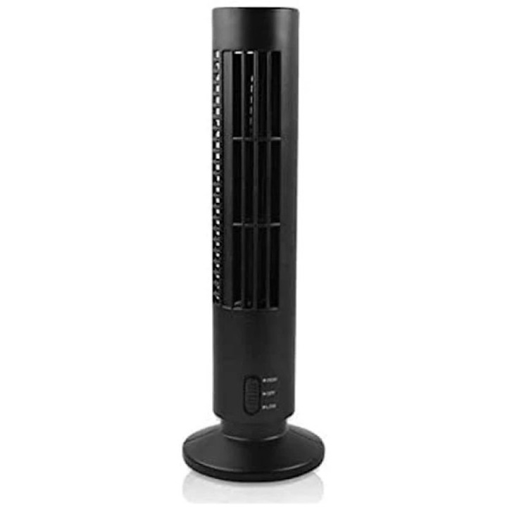 Ventilator tip turn fara pala, portabil, oscilatie verticala 90°, silentios pentru dormitor si birou, Negru