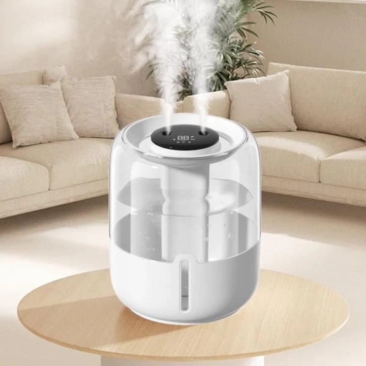 Umidificator de camera/difuzor, cu purificare cu ioni de argint, cu lumina de noapte, alb, 6.8L