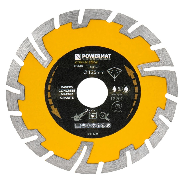 PM-TDCS-1254T szegmentált gyémántkorong, 125 mm, Powermat PM1497