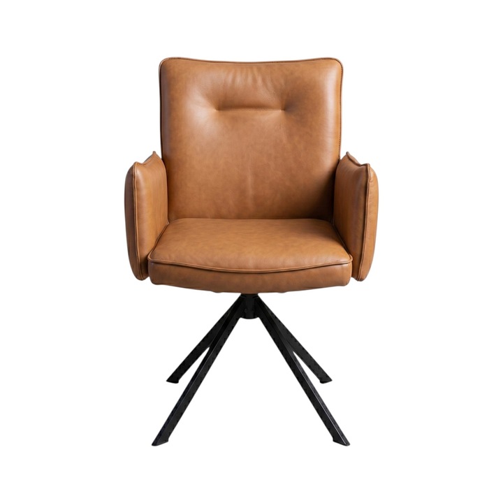 Scaun Ana Marie Piele Naturala, IDL Light Brown, 57cmx63cmx92cm