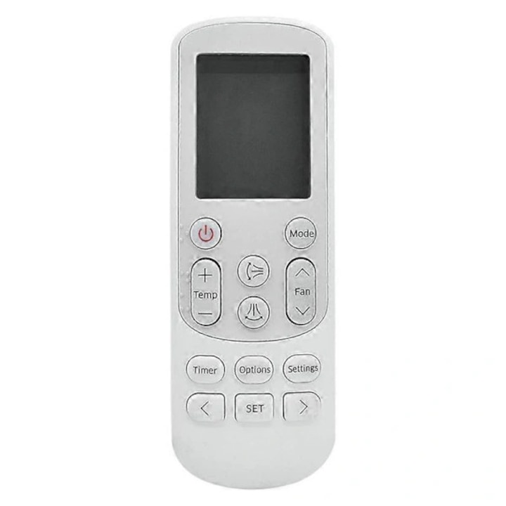 Légkondicionáló távirányító, kompatibilis Samsung DB93-15882Q/DB93-14643/DB93-1463T/DB93-1463S modellekkel, univerzális csere, LCD kijelzővel, Fehér, 1 db