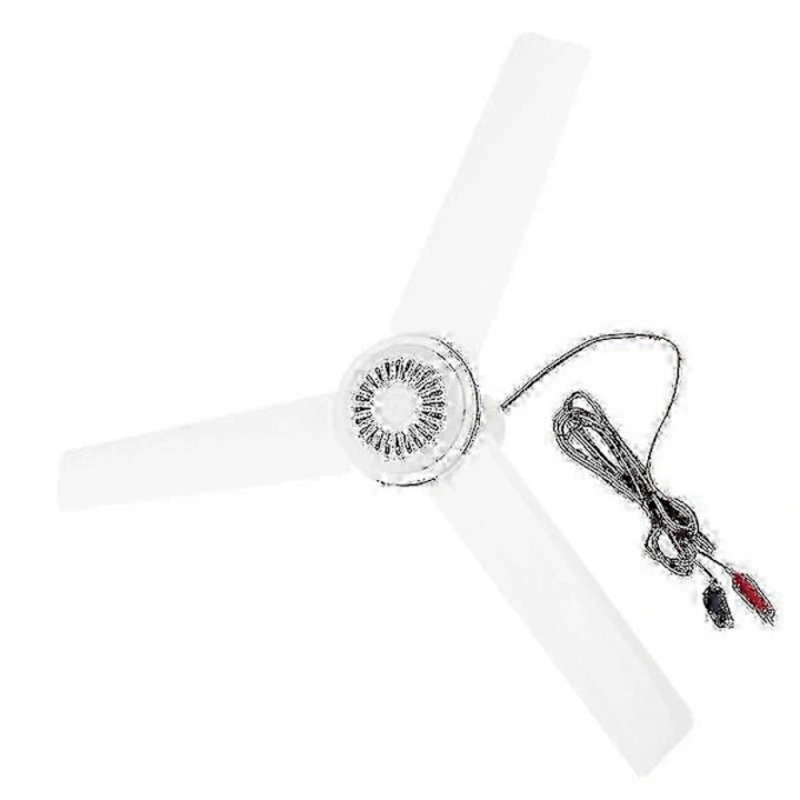 Ventilator de tavan 12V, silentios, 50 cm (19.6 in), pentru cort de camping, Alb, 1 buc