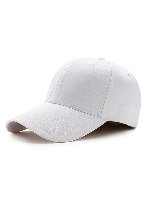 Sapca baseball din bumbac, cu inchidere reglabila tip catarama (strapback), Alb, Marime universala