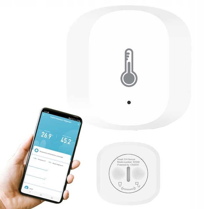 ZigBee Intelligens Hőmérséklet és Páratartalom Érzékelő, Valós Idejű Monitorozás, Tuya Kompatibilis, Gateway Hub Szükséges