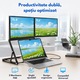 Monitor Dublu Extensibil, cu Stand pentru laptop, Qova®, Extensor Laptop cu 2 Ecrane 15.6 inch FHD 1080P, 1920 × 1080, Plug & Play Fara Driver, USB-C, HDMI, Ecran mare 16:9, Pliabil, Compatibil IOS, Android, Windows, Stand reglabil integrat