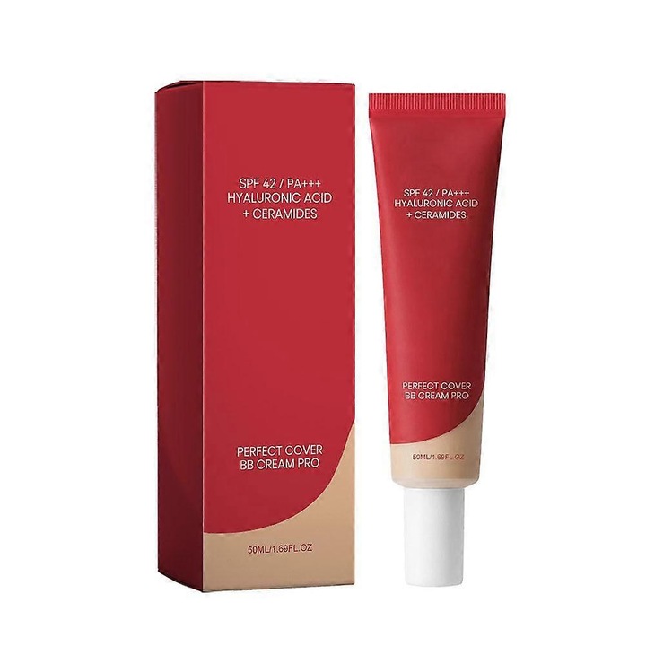 Crema BB Perfect Cover BB Cream Pro, хидратираща с хиалуронова киселина и серамиди, SPF 42 PA+++, натурален нюанс, 50мл