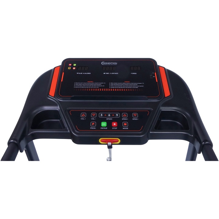 Banda alergare Kondition 3310, motor brushless 1.5CP, viteza 1-12km/h, suprafata alergare 106 X 41 cm, 12 programe, inclinare manuala max. 5%, App Fitshow/Kinomap/Zwift, pliabila, greutate maxima utilizator 100 kg - Imaginea 8 din 9