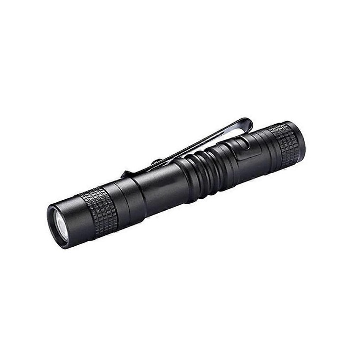 Lanterna LED tip pix, portabila, aluminiu, alba, dimensiuni compacte