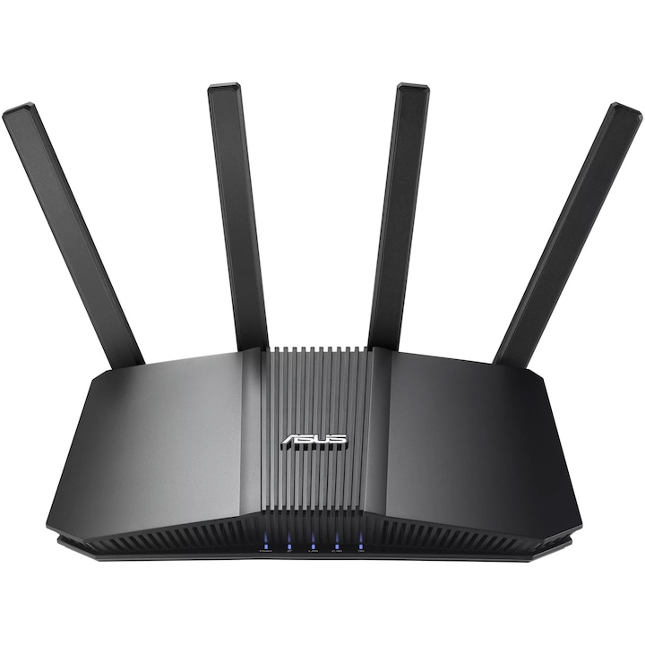 Router Wireless ASUS RT-BE59, WiFi 7, BE5000, Dual-Band, 688+4320 Mbps, 2.4GHz + 5GHz, 160MHz, 4096-QAM, MU-MIMO, OFDMA, AiMesh, AiProtection, VPN, 1x 2.5G WAN, 1x 2.5G LAN, 3x Gigabit LAN, 4 Antene, Negru