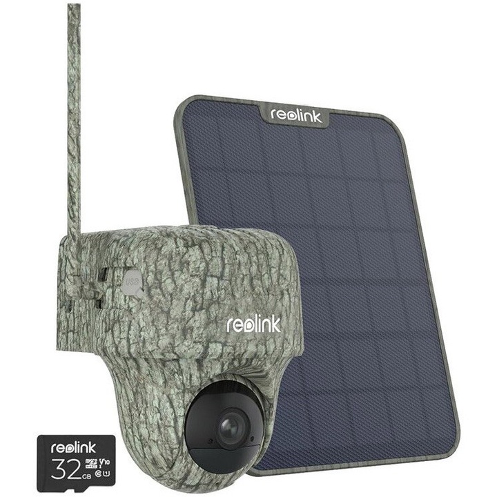 Камера за наблюдение Reolink Ranger GO PT G450 със соларен панел, GSM / LTE / 4G, Презареждаема батерия, 4K / 8 MP, Откриване на хора/животни