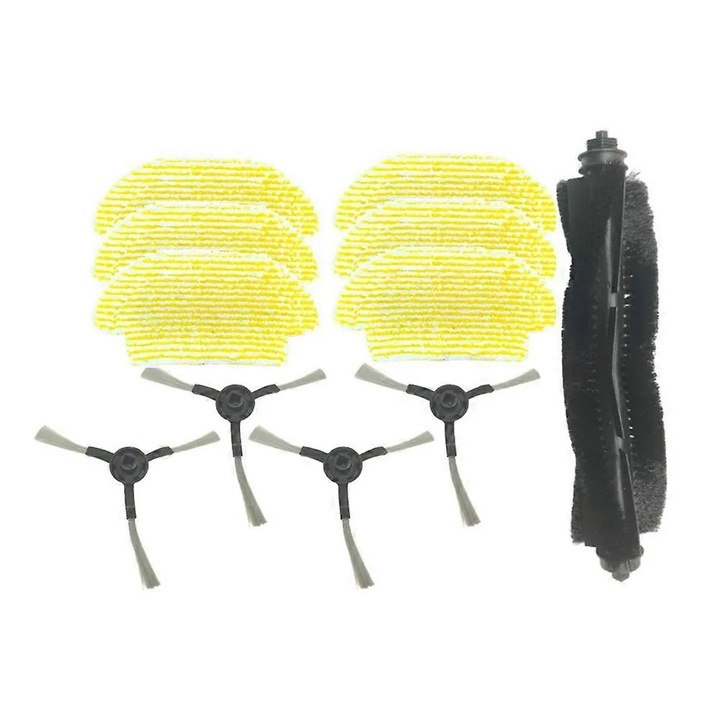 Set accesorii aspirator robot, perie principala, perii laterale, lavete, multicolor, universal