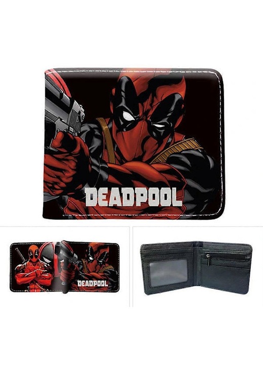 PU gyerek pénztárca Deadpool Spider-Man, összecsukható, többszínű