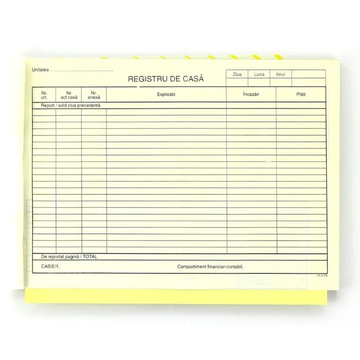 Registru de casa autocopiativ, NB_HRT, A4, alb-verde, 100 file