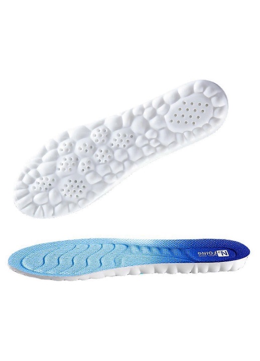 Talpi interioare sport, spuma inalta, suport arc, verde-albastru, 35-46