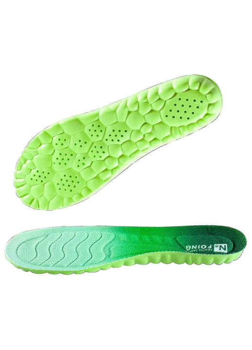 Talpi interioare sport, spuma inalta, suport arc, verde-albastru, 35-46