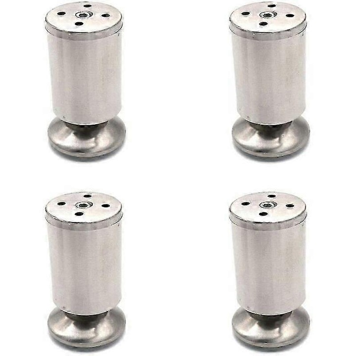 Set 4 picioare mobilier reglabile inox 50x80mm, plastic, negru