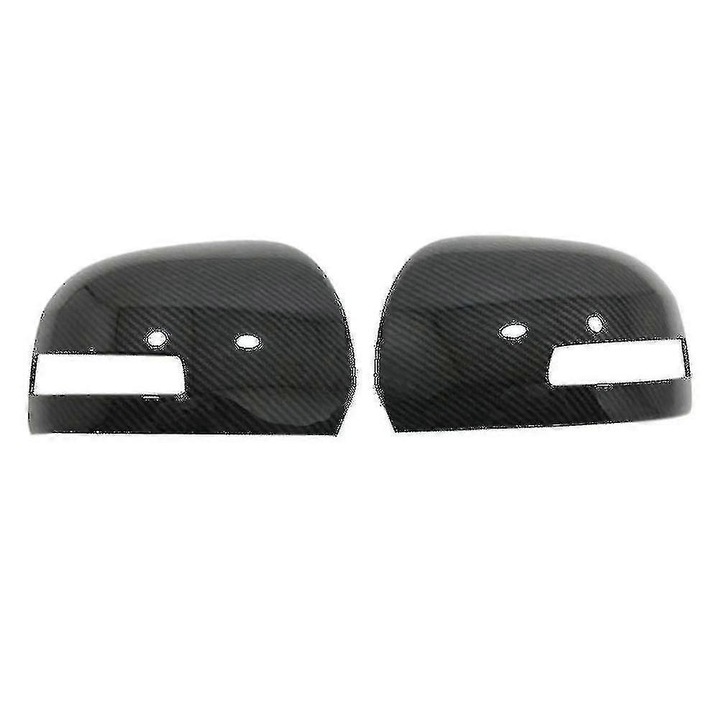Capace oglinzi retrovizoare pentru Mitsubishi Outlander 2013-2019, ABS plastic, model fibra de carbon, montaj usor cu banda adeziva, Negru carbon, Set 2 bucati