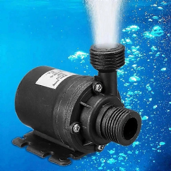 Pompa de apa / pompa submersibila DC 12/24V fara perii, 800 L/h, 22W, inaltime maxima 5 m, filet 1/2 inch, Negru, 1 buc