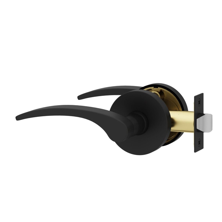 Maner usa trecere, negru mat, ergonomic, 12x6.7cm