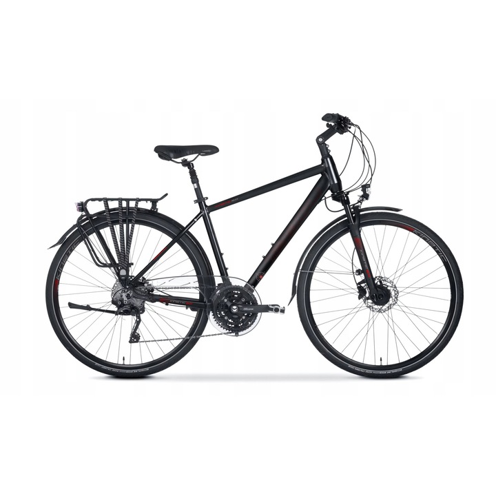 Трекинг велосипед TABOU Kinetic 6.0, алуминиева рамка 23", трансмисия Shimano Deore XT 3x10, черен/червен, 28"/700C колела