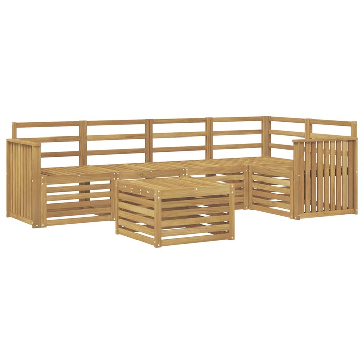 Set de canapele de exterior 6 pcs vidaXL, Alb 59 x 59 x 37 cm