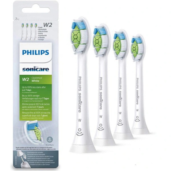 Capete de schimb pentru periuta electrica compatibile Philips Sonicare W2/G3 White, pentru V1/X1/X3/X5/X3U, cu peri Tynex 0.152mm, adaptare 3D, Negru, 8 bucati