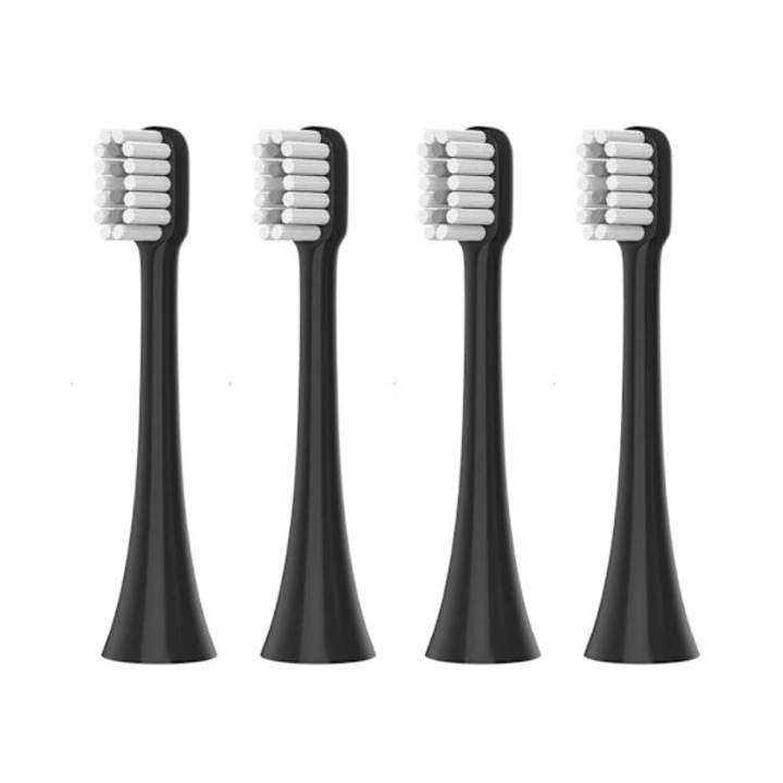 Capete periuta de dinti ProResults C1 C2 G2 W2, compatibile cu Philips Sonicare (HX6/HX8/HX9), peri cu indicator de uzura, control optim al placii, Negru, 4 bucati