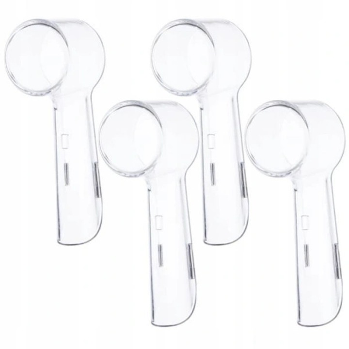 Set 4 bucati, Capac pentru capete periuta electrica compatibil Oral-B 3D White/CrossAction/Sensitive, Fairywill Fw-507/508/551/917/959, Yunchi Y1, plastic transparent, reutilizabil, transparent, 4 x 1 buc