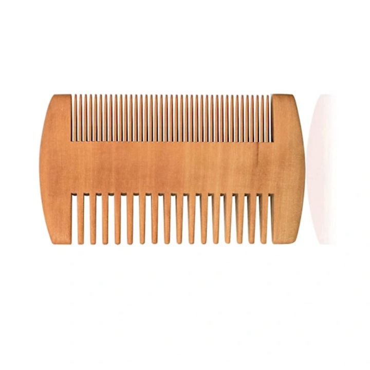 Pieptene barbati din lemn natural, dublu fata, 10x5.5cm, antistatic