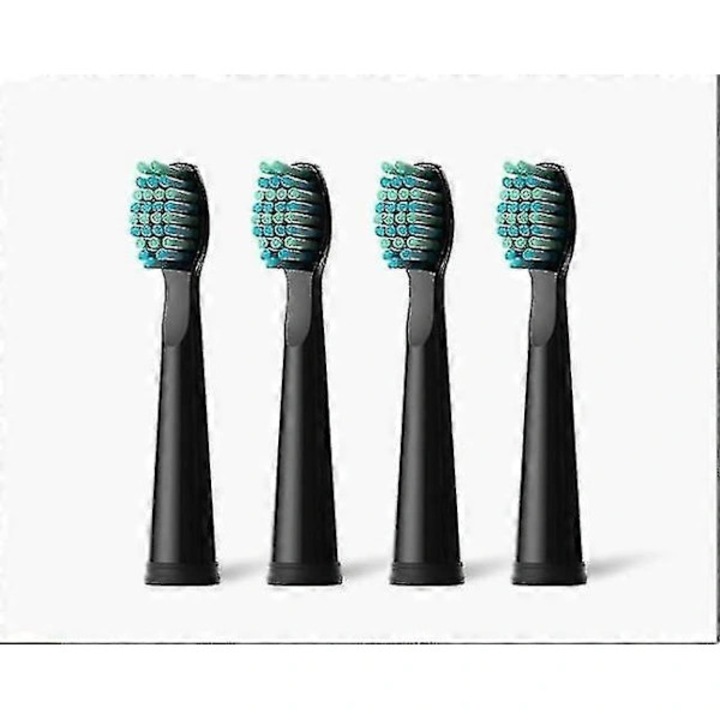 Capete periuta electrica, rezerve compatibile cu Philips Sonicare si Fairywill Fw-507/508/551/917/959, sistem snap-on, plastic, negru, 8 bucati