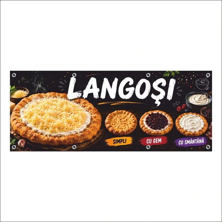 Banner MEDIA, "Langosi" model1, 150 x 60 cm, kültéri