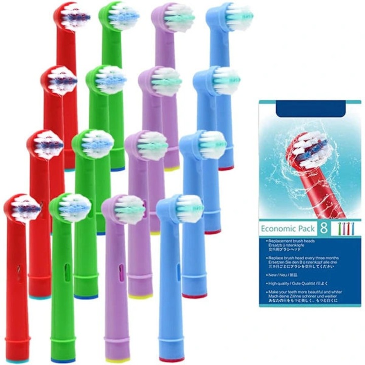 Capete periuta din set 16 buc, compatibile Oral B, actiune incrucisata, peri moi, adult, universal