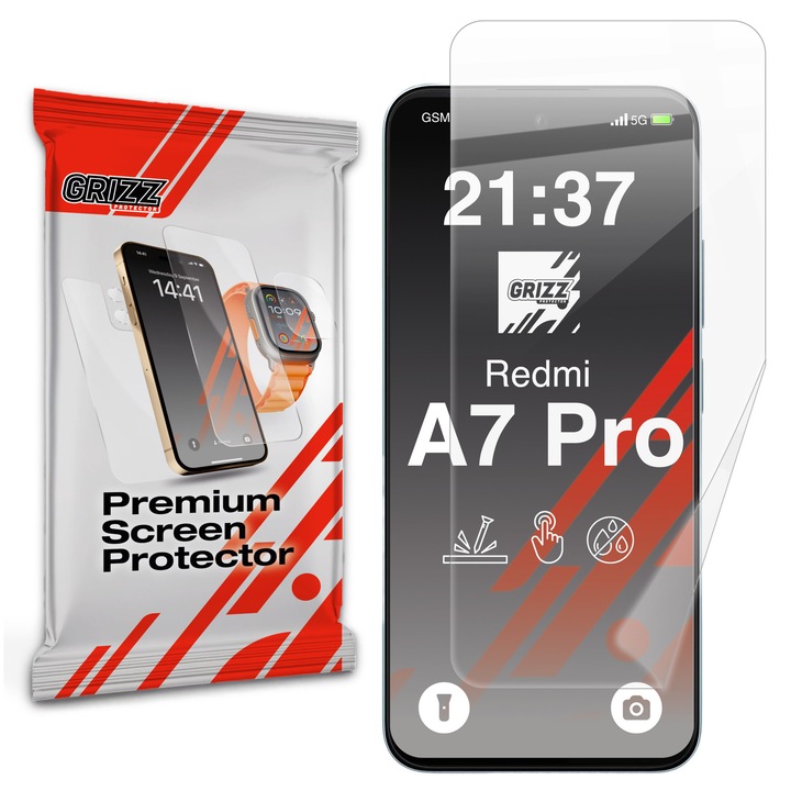 Folie protectie GrizzGlass CeramicFilm compatibila cu Xiaomi Redmi A7 Pro, Transparent