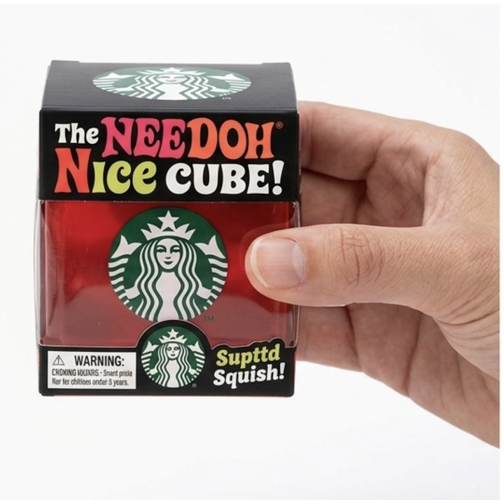 Jucarie Antistres Squishy NeeDoh Nice Cube Schylling, Editie Starbucks, Fidget Toy Senzorial