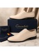 Pantofi barbati eleganti bej din piele naturala dintr-o bucata cu siret Havana GKR51TSB Marimea 44