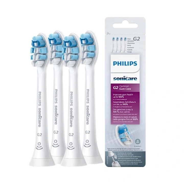 Capete de schimb pentru periuta electrica G2, periute de schimb compatibile cu Philips Sonicare, peri moi, ambalare aleatorie, alb, 4 buc