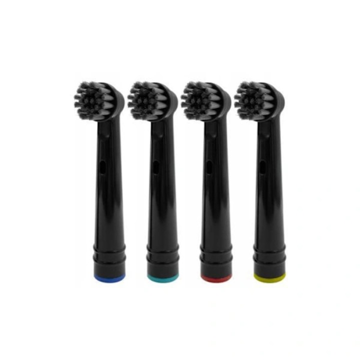 Capete periuta de dinti compatibile cu Oral-B EB17-P, elastice, cu carbune activ si peri DuPont, negru, 4 bucati