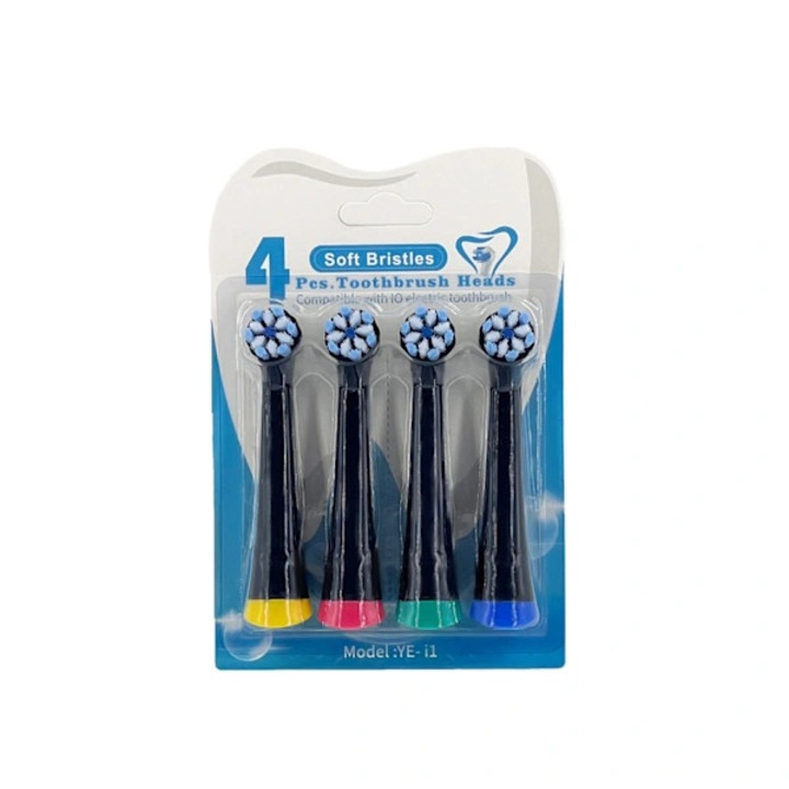 Capete pentru periuta electrica, compatibile cu Oral-B iO YE-i1, peri moi, cap rotund, Multicolor, 4 bucati