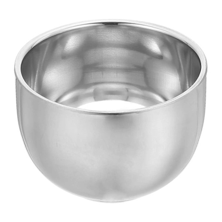 Bol pentru barbierit, ceasca de barbierit din otel inoxidabil, compacta si portabila, baza rotunjita stabila, argintiu, 200ml, 1 buc.