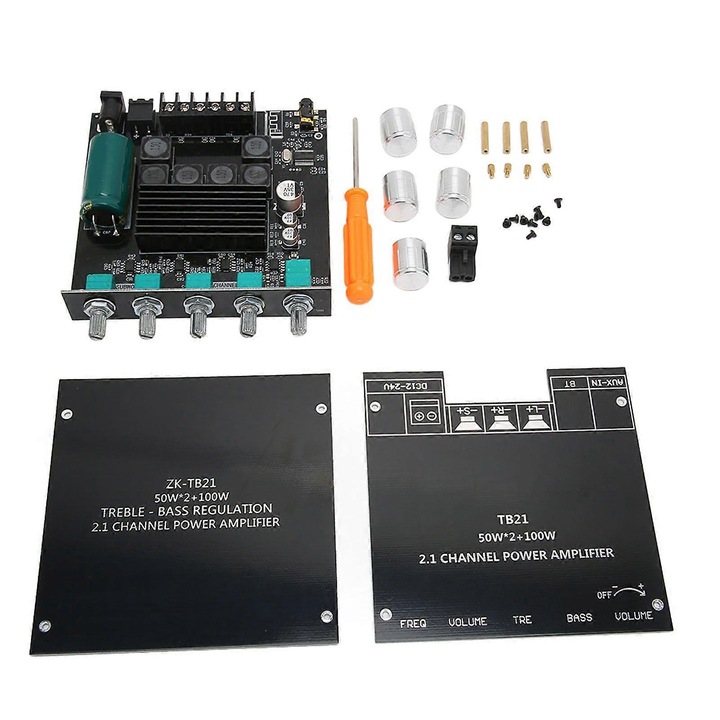 Vezeték nélküli digitális erősítő panel 2.1 csatornás 50W 50W 100W fekete 12-24V